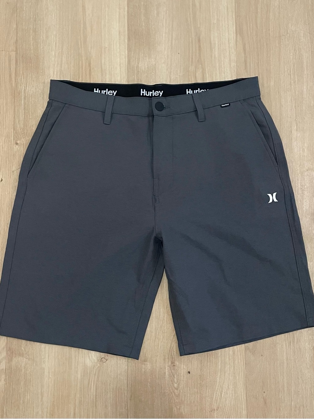 Hurley Men's Charcoal Flat Front Performance Shorts